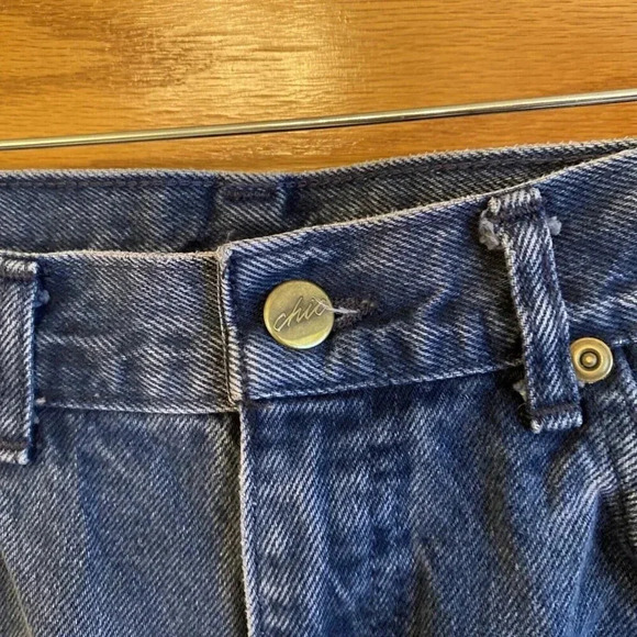 Chic Jeans Womens Size 14 Tall Straight Blue Denim High Waisted Retro 80s 90s - Picture 4 of 9